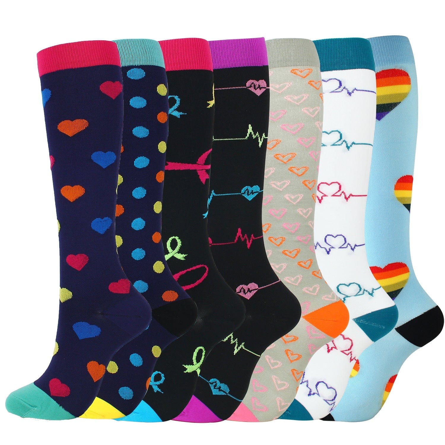 Kompressionsstrumpor För Promenader - Unisex 7 Par - HelloSocks Sweden